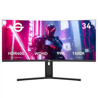 TITAN ARMY C34A1R 34" ívelt gamer monitor, 3440×1440, 165Hz, 1ms, HDR400, FreeSync/G-Sync, állítható állvány