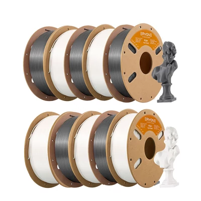 10kg ERYONE gyors PLA+ szál – 5kg Elefántcsontfehér/Szürke