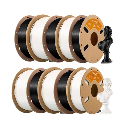 10kg ERYONE gyors PLA+ szál – 5kg Elefántcsontfehér/Fekete