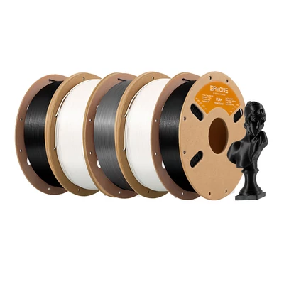 5kg ERYONE nagy sebességű PLA+ filament – 2kg elefántcsontfehér/fekete és 1kg szürke
