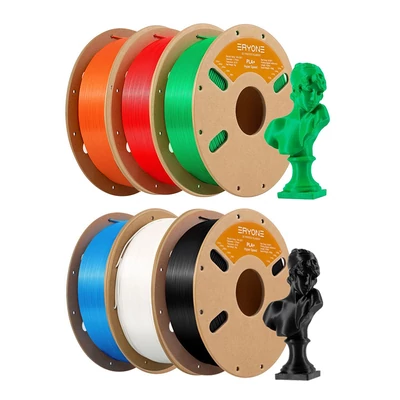 6kg ERYONE nagy sebességű PLA+ filament (1kg zöld + 1kg fekete + 1kg piros + 1kg narancs + 1kg kék + 1kg elefántcsontfehér)
