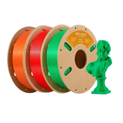 3kg ERYONE nagy sebességű PLA+ filament (1kg piros + 1kg zöld + 1kg narancs)