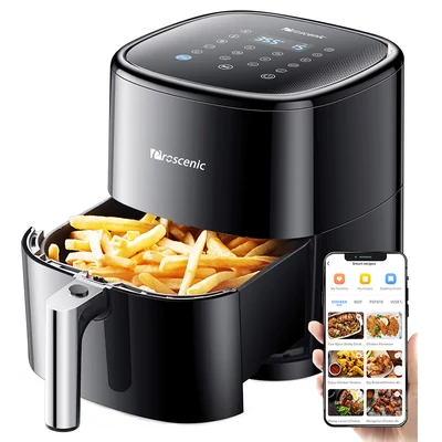 Proscenic T22 okos forrólevegős sütő 5L, olaj nélküli, tapadásmentes, 1500W, fekete – egészséges sütés gyorsan