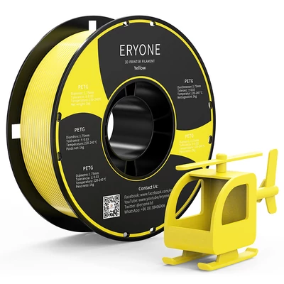 ERYONE PETG 3D nyomtató filament 1,75mm, 1kg, ±0,03mm pontosság - sárga
