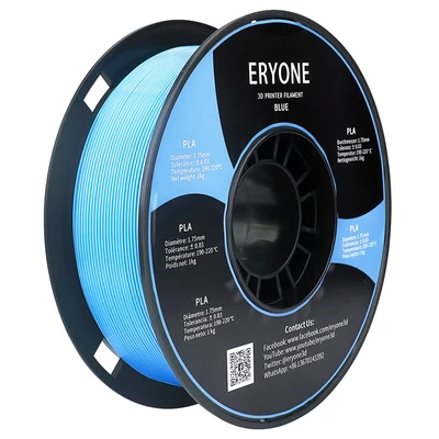 ERYONE PLA filament 1,75mm 3D nyomtatóhoz, 1kg, ±0,03mm pontosság - kék