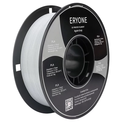 ERYONE PLA filament 3D nyomtatóhoz, 1.75mm, 1kg, ±0.03mm pontosság - achátszürke