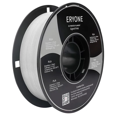 ERYONE PLA filament 3D nyomtatóhoz, 1.75mm, 1kg, ±0.03mm pontosság, kiváló minőség - szignálszürke
