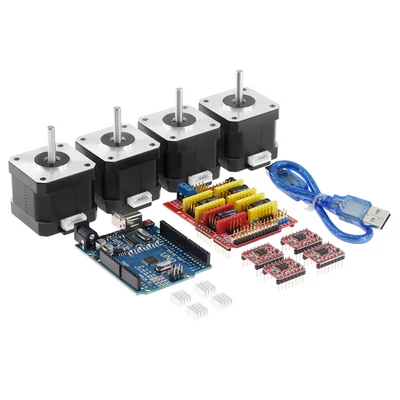 TWO TREES 4-vezetékes Nema17 léptetőmotor + CNC Shield + A4988 vezérlő + UNO R3 bővítőpanel