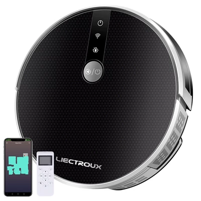 Liectroux C30B robotporszívó 6000Pa szívóerővel, AI térképezéssel, 2500mAh akkumulátor, okos víztartály, app vezérlés - fekete