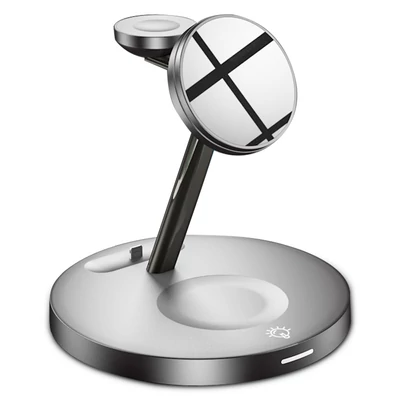 3 az 1-ben Magsafe vezeték nélküli töltő iPhone 13-hoz - fekete