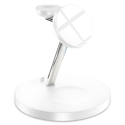 3 az 1-ben Magsafe vezeték nélküli töltő iPhone 13-hoz - fehér