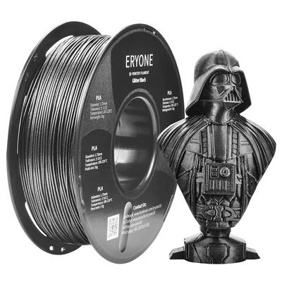ERYONE Galaxy csillámos PLA nyomtatószál 1kg, csillogó filament 3D nyomtatáshoz - fekete