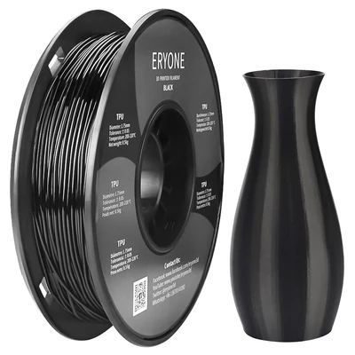 ERYONE TPU 3D nyomtató filament 1.75mm, 0.03mm tűrés, 0.5kg tekercs - fekete