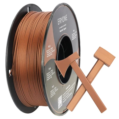 ERYONE Metallic PLA filament 3D nyomtatóhoz, 1.75mm, ±0.03mm tűrés, 1kg tekercs - réz