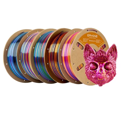 5kg ERYONE Selyem Csavart Szivárvány PLA Filament - 1kg Inferno/Obszidián/Pszichedelikus/Vortex/Piros Arany Kék
