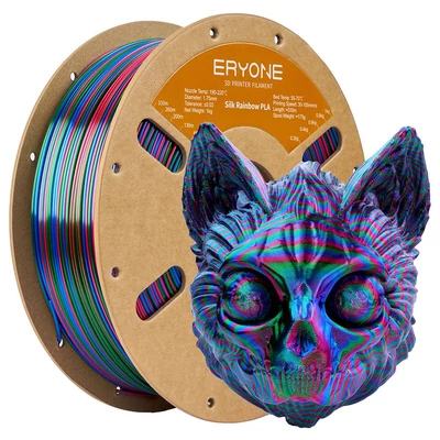 Eryone selyem csavart szivárvány pla filament 1kg – vortex (piros&kék&zöld)