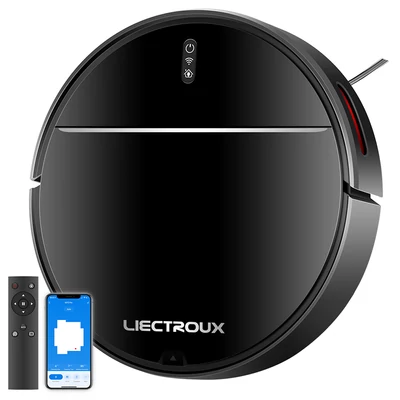 Liectroux M7S Pro robotporszívó felmosó funkcióval, 2D térképes navigáció, 4400mAh, 110 perc üzemidő - fekete