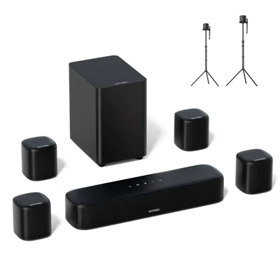 Ultimea Aura A40 7.1 soundbar + 1 pár Steady 310 hangszóró állvány, applikációs vezérlés, 10 sávos EQ, Bluetooth 5.3, 330W