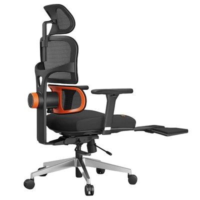 NEWTRAL NT002 ergonomikus szék, állítható deréktámasz és lábtartó, 4 fokozatban dönthető háttámla, alumínium láb - Pro verzió