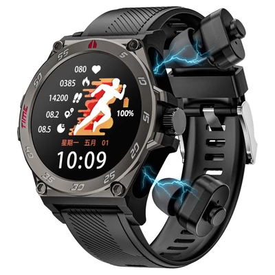 LOKMAT TIME GT 2 az 1-ben okosóra TWS fülhallgatóval, 1,508" AMOLED HD kijelző, 24 órás egészségfigyelés, AI hangasszisztens, 100+ sportmód