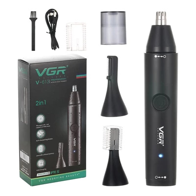 VGR V-613 2 az 1-ben elektromos orrszőrnyíró, hordozható, újratölthető, mosható, 150 perc üzemidő