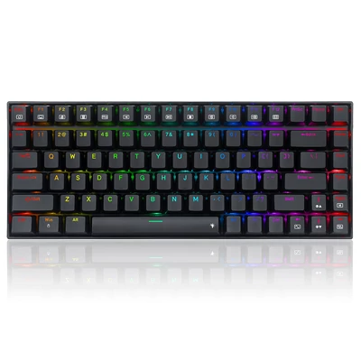 Redragon K629-RGB Phantom mechanikus gamer billentyűzet, 84 gomb, RGB háttérvilágítás, piros switch - fekete