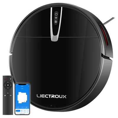 Liectroux V3S Pro robotporszívó, 4000Pa szívóerő, száraz-nedves feltörlés, 2D térképes navigáció, WiFi, memória
