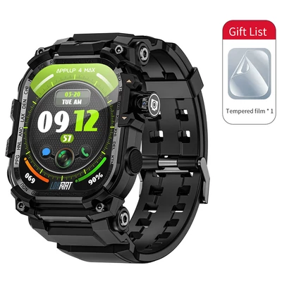 LOKMAT APPLLP 7 MAX okosóra 2,06” AMOLED kijelző, 4G/5G LTE, GPS, pulzusmérés – modern, strapabíró okosóra - Fekete