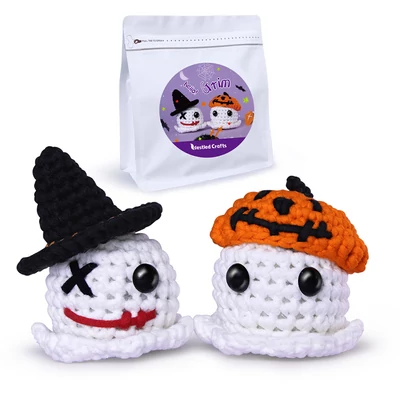 NestledCrafts Halloween horgolókészlet kezdőknek, amigurumi kötőkészlet lépésről lépésre videó útmutatóval – Lidérc