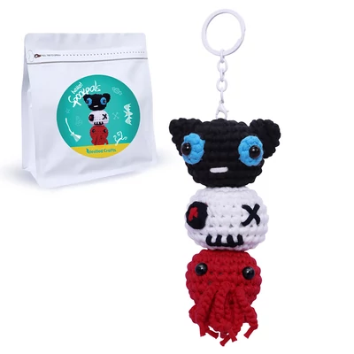 NestledCrafts Halloween horgolókészlet kezdőknek, amigurumi kötőkészlet lépésről lépésre videó útmutatóval – SpookPals
