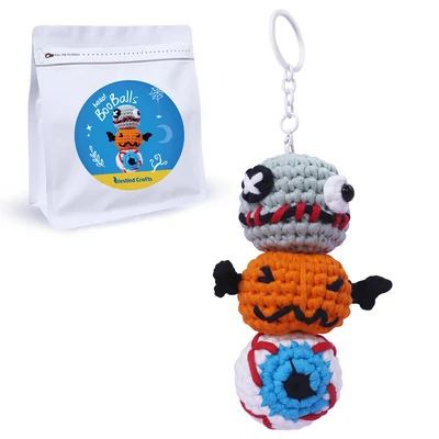 NestledCrafts Halloween horgolókészlet kezdőknek, amigurumi kötőkészlet lépésről lépésre videó útmutatóval – BooBalls