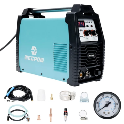 Mecpow CUT-50 plazmavágó, 50A, 10mm tiszta vágás, 15mm vágás, IGBT inverter, 110/220V, kontaktív ívindítás