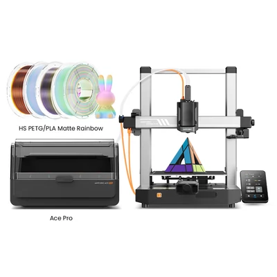 Anycubic Kobra 3 V2 Combo 3D nyomtató + 4kg HS PETG/PLA Matt Szivárvány filament