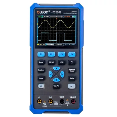 OWON HDS2202 2 az 1-ben digitális oszcilloszkóp multiméter, 200MHz sávszélesség, 1GSa/s, 20000 kijelzés