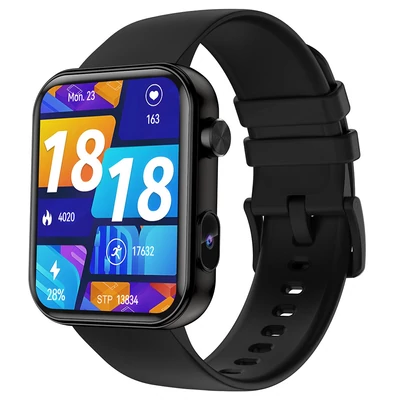SENBONO P51 okosóra 1,91" kijelzővel, Bluetooth hívás, egészségmérés, fotó & videó funkció – Fekete