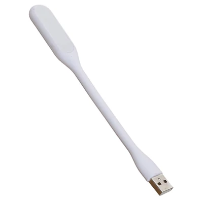 Hordozható USB LED olvasólámpa hajlítható karral, mini éjszakai lámpa laptophoz és számítógéphez – Fehér