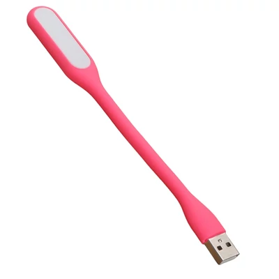 Hordozható USB LED olvasólámpa hajlítható karral, mini éjszakai lámpa laptophoz és számítógéphez – Pink