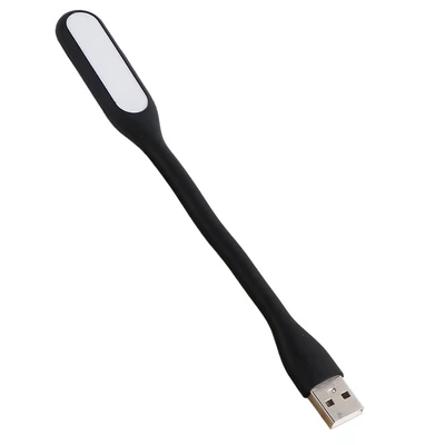 Hordozható USB LED olvasólámpa hajlítható karral, mini éjszakai lámpa laptophoz és számítógéphez – Fekete