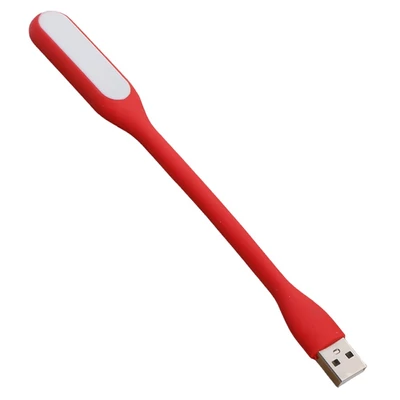 Hordozható USB LED olvasólámpa hajlítható karral, mini éjszakai lámpa laptophoz és számítógéphez – Piros
