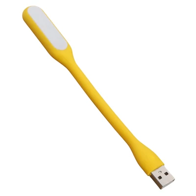 Hordozható USB LED olvasólámpa hajlítható karral, mini éjszakai lámpa laptophoz és számítógéphez – Sárga