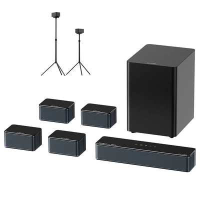 Ultimea Poseidon D80 Boom 7.1 Soundbar + Steady 300 hangfalállvány, Dolby Atmos, 500W, Bluetooth 5.3, EQ, APP vezérlés