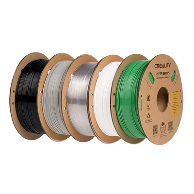 5kg Creality Hyper-PETG filament szett – fehér, fekete, zöld, átlátszó és szürke (5×1kg tekercs)