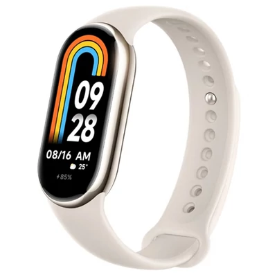 Xiaomi Mi Band 8 okoskarkötő 1,62'' AMOLED kijelzővel, véroxigén- és pulzusmérővel, fitneszkövető, kínai verzió - Világos arany