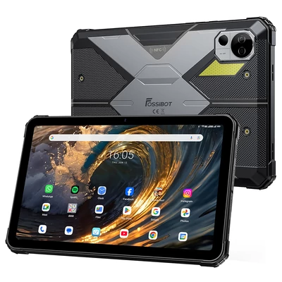 FOSSiBOT DT3 5G ütésálló tablet 10,4" 2K, Android 15, 12/256GB, 21560mAh 66W, 64+32MP kamera, NFC, ujjlenyomat+Face ID - Szürke