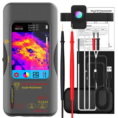 BSIDE SH7A infravörös hőkamera multiméter makró lencsével, 240x240 képpont, 15 színmód, 3.98" érintőkijelző, USB-s akkumulátor - Macro lencsével