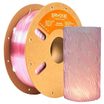 ERYONE nagysebességű áttetsző PETG filament, 3D nyomtatáshoz - 1 kg Pink