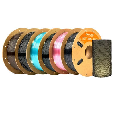 ERYONE 6kg nagysebességű átlátszó PETG filament, 1kg füstös, bézs, sötétzöld, rózsaszín, szürke, világoskék
