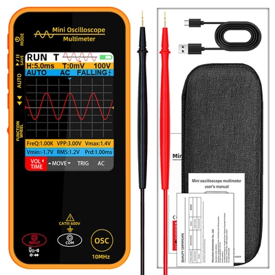 BSIDE OS1 mini digitális oszcilloszkóp multiméter 10 MHz, nagy pontosságú egycsatornás műszer autószervizhez és villanyszereléshez - Sárga