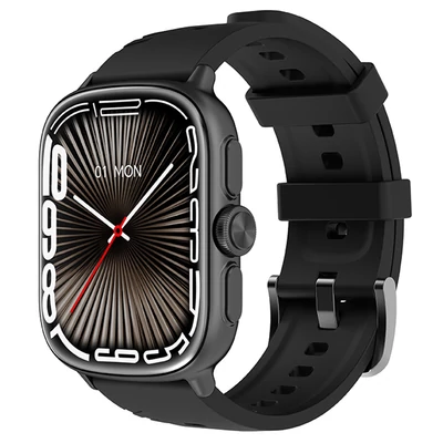 IMIKI Frame 2 Pro okosóra, 2.01″ AMOLED kijelző, 24/7 egészség- és alváskövetés, 6 műholdas GPS, 15 napos üzemidő, 5ATM vízálló - Fekete