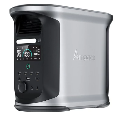 Ampace Andes 1500 hordozható erőmű 1462Wh LiFePO4, 2400W (3600W csúcs), napelem, 55 perc töltés, APP vezérlés, kempinghez, otthonra